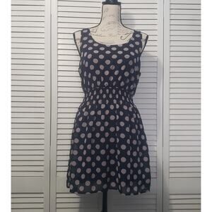 Forever‎ 21 Sleeveless Mini Dress Women's Size Medium Blue Gray Polka-dot  Lined